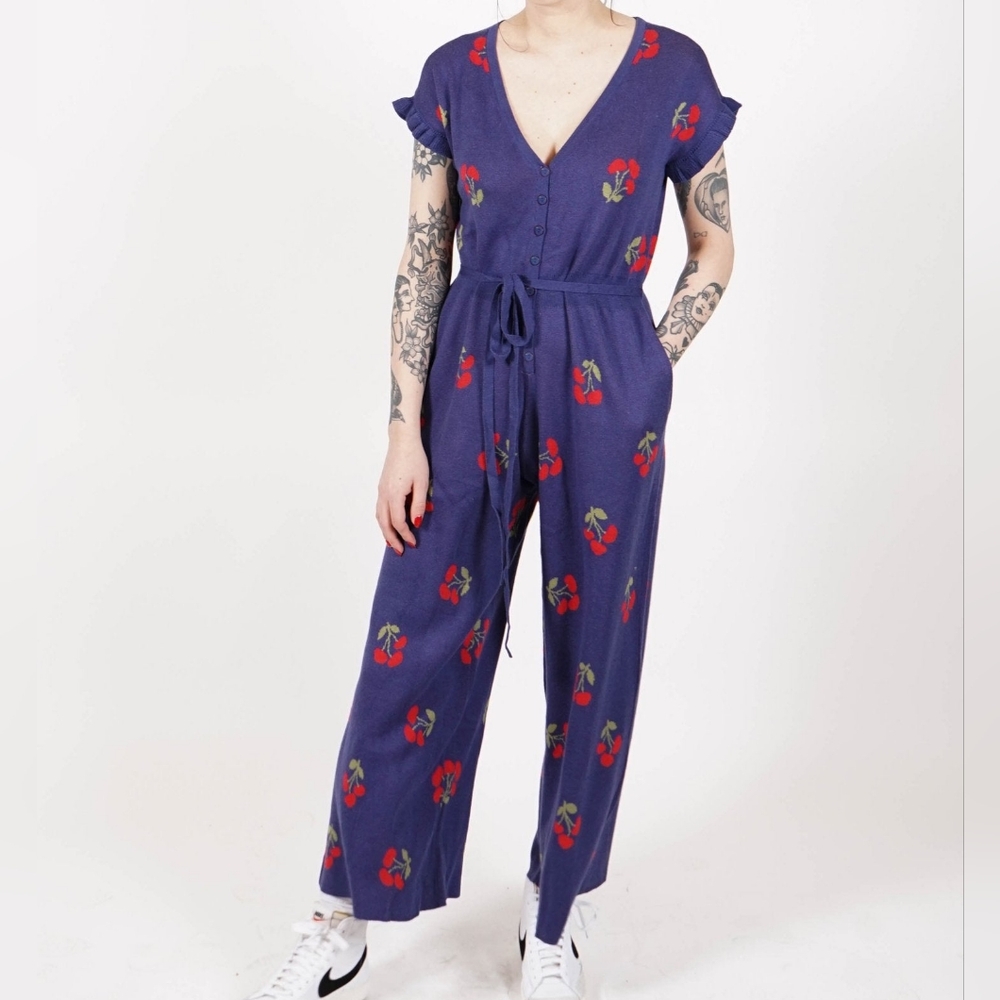 Saint Geraldine Phil Cherry Sweater Jumpsuit
